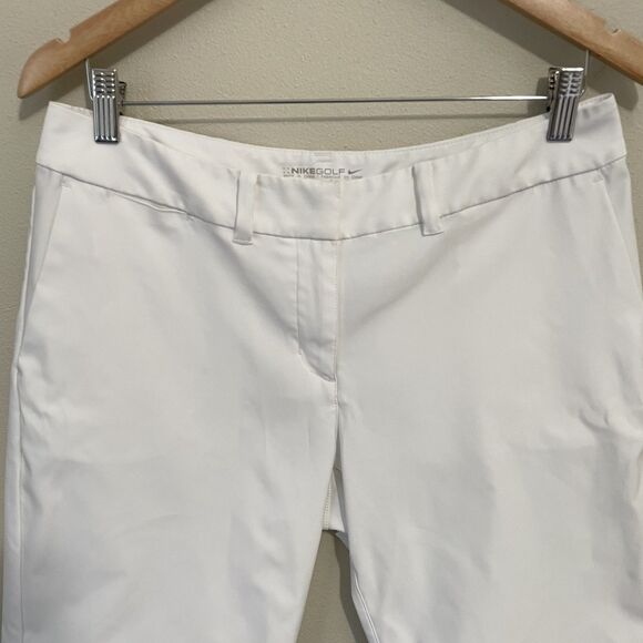 Nike Golf Shorts Womens 8 White Dri-FIT Bermuda Performance Flat Front Quick Dry - Picture 3 of 10